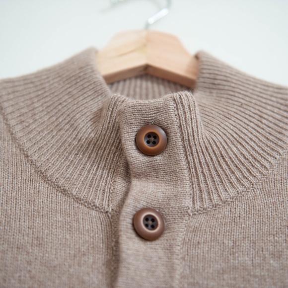 Express Men's Mock Neck Button Wool Blend Sweater - Picture 5 of 8